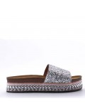 Slipper in mixed materials for women