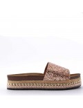 Slipper in mixed materials for women