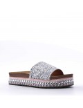 Slipper in mixed materials for women