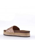 Slipper in mixed materials for women