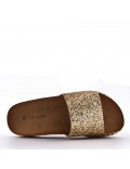 Slipper in mixed materials for women