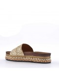 Slipper in mixed materials for women