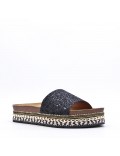 Slipper in mixed materials for women