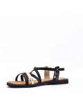 Flat sandals in a material mix for women