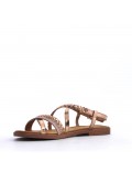 Flat sandals in a material mix for women