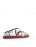 Flat sandals in a material mix for women