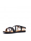 Flat sandals in a material mix for women