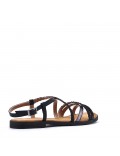 Flat sandals in a material mix for women