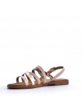 Flat sandals in a material mix for women