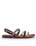 Flat sandals in a material mix for women