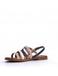 Flat sandals in a material mix for women