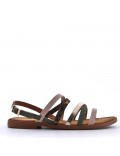 Flat sandals in a material mix for women