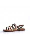 Flat sandals in a material mix for women