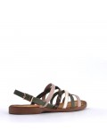 Flat sandals in a material mix for women