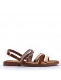 Flat sandals in a material mix for women