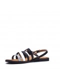 Flat sandals in a material mix for women