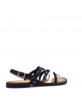 Flat sandals in a material mix for women