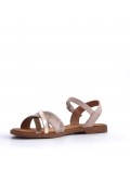 Flat sandals in a material mix for women