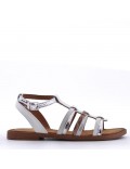 Flat sandals in a material mix for women