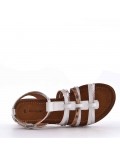 Flat sandals in a material mix for women