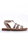 Flat sandals in a material mix for women