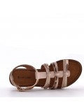 Flat sandals in a material mix for women