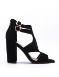 Faux suede heeled sandal for women