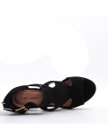 Faux suede heeled sandal for women