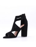 Faux suede heeled sandal for women