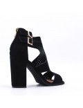 Faux suede heeled sandal for women