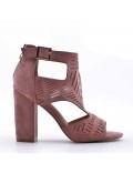 Faux suede heeled sandal for women