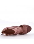 Faux suede heeled sandal for women