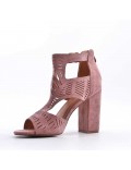 Faux suede heeled sandal for women