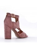 Faux suede heeled sandal for women