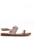 Flat sandals in a material mix for women