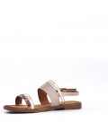 Flat sandals in a material mix for women