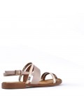 Flat sandals in a material mix for women