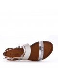 Flat sandals in a material mix for women