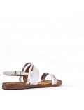 Flat sandals in a material mix for women