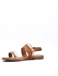 Flat sandals in a material mix for women