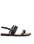 Flat sandals in a material mix for women