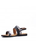 Flat sandals in a material mix for women