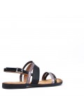 Flat sandals in a material mix for women