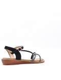 Flat sandals in a material mix for women