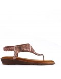 Flat sandals in a material mix for women