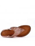 Flat sandals in a material mix for women