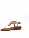 Flat sandals in a material mix for women