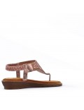 Flat sandals in a material mix for women