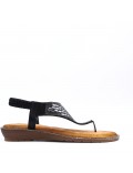 Flat sandals in a material mix for women