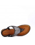 Flat sandals in a material mix for women